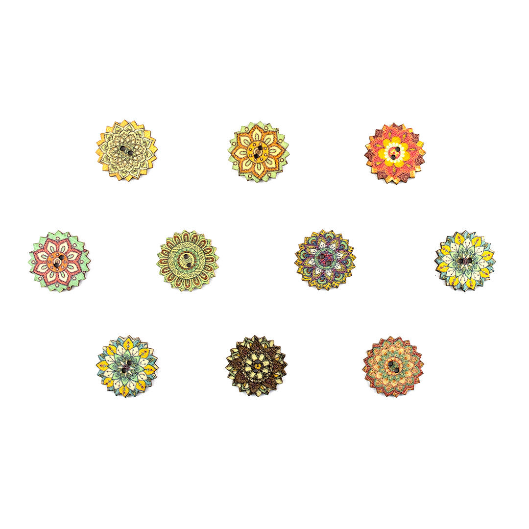 10 Unidades Botones Vintage Estrella Madera BY DELUXE Chile
