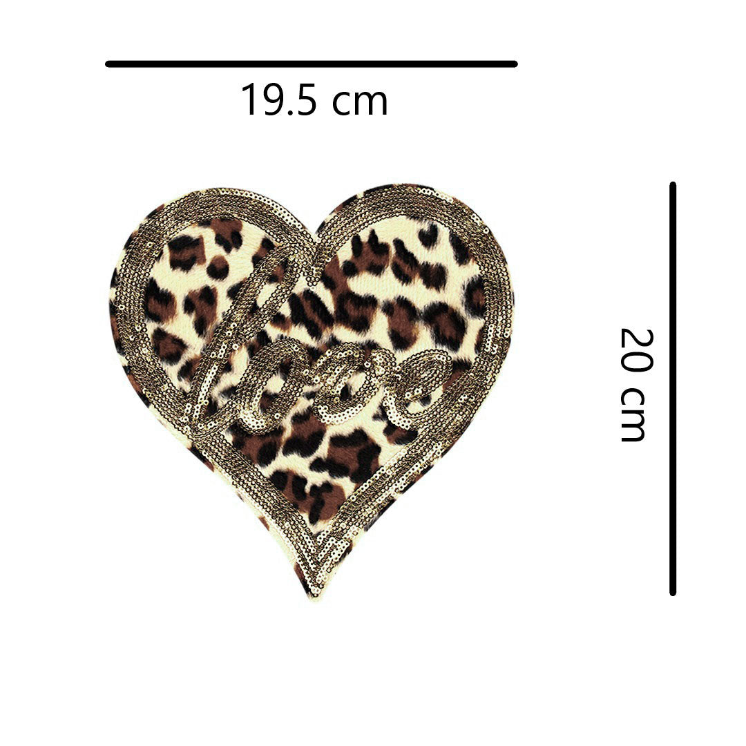 Parche Corazón Love Animal Print Lentejuelas BY DELUXE Chile
