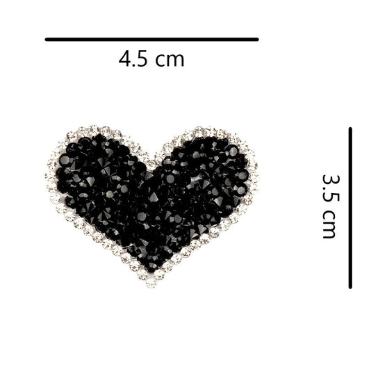 5 Unidades Decoración Corazón Negro Brillantes BY DELUXE Chile