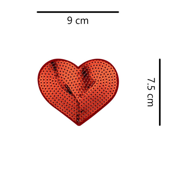 5 Unidades Parche Corazón Rojo Pequeño Lentejuelas BY DELUXE Chile