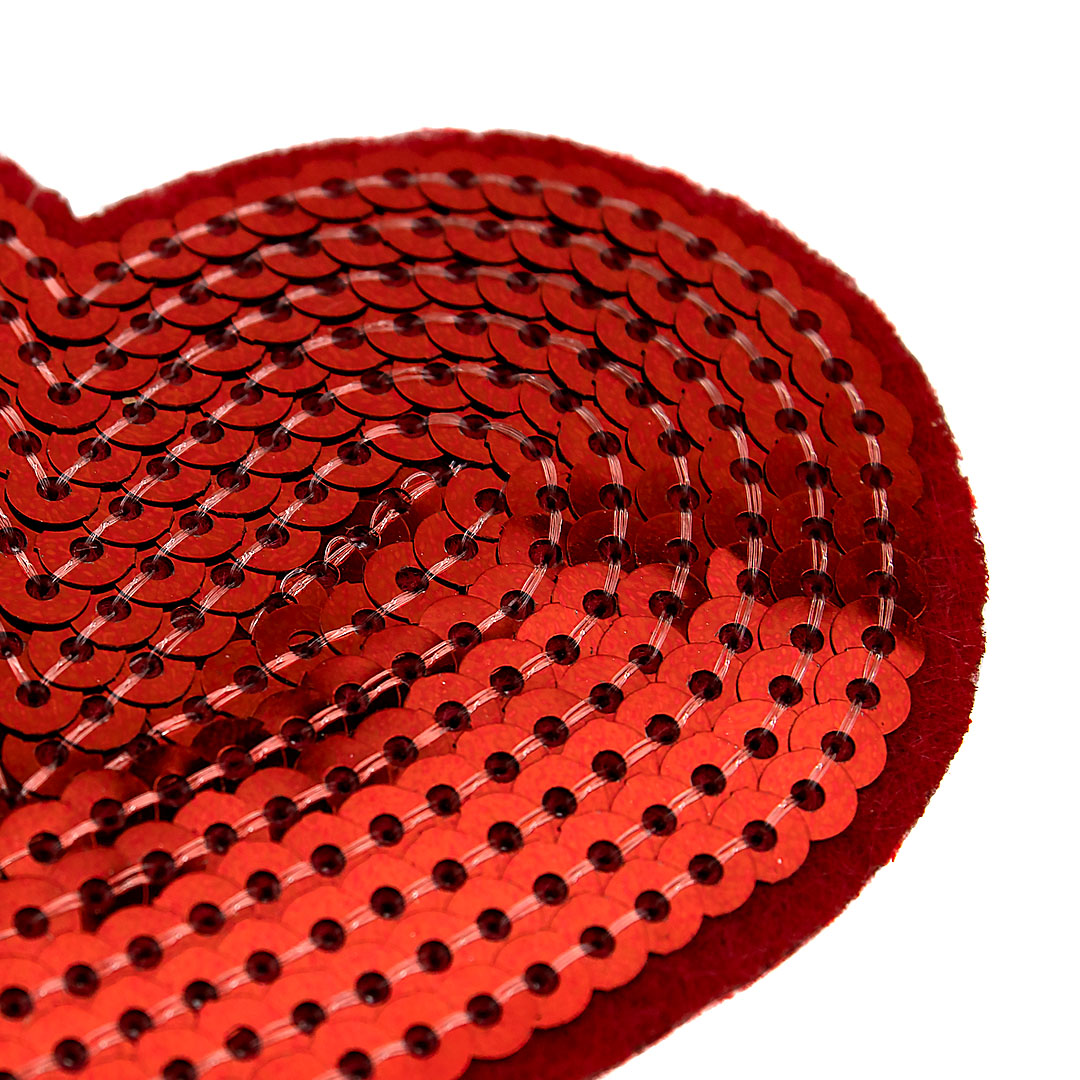 5 Unidades Parche Corazón Rojo Pequeño Lentejuelas BY DELUXE Chile