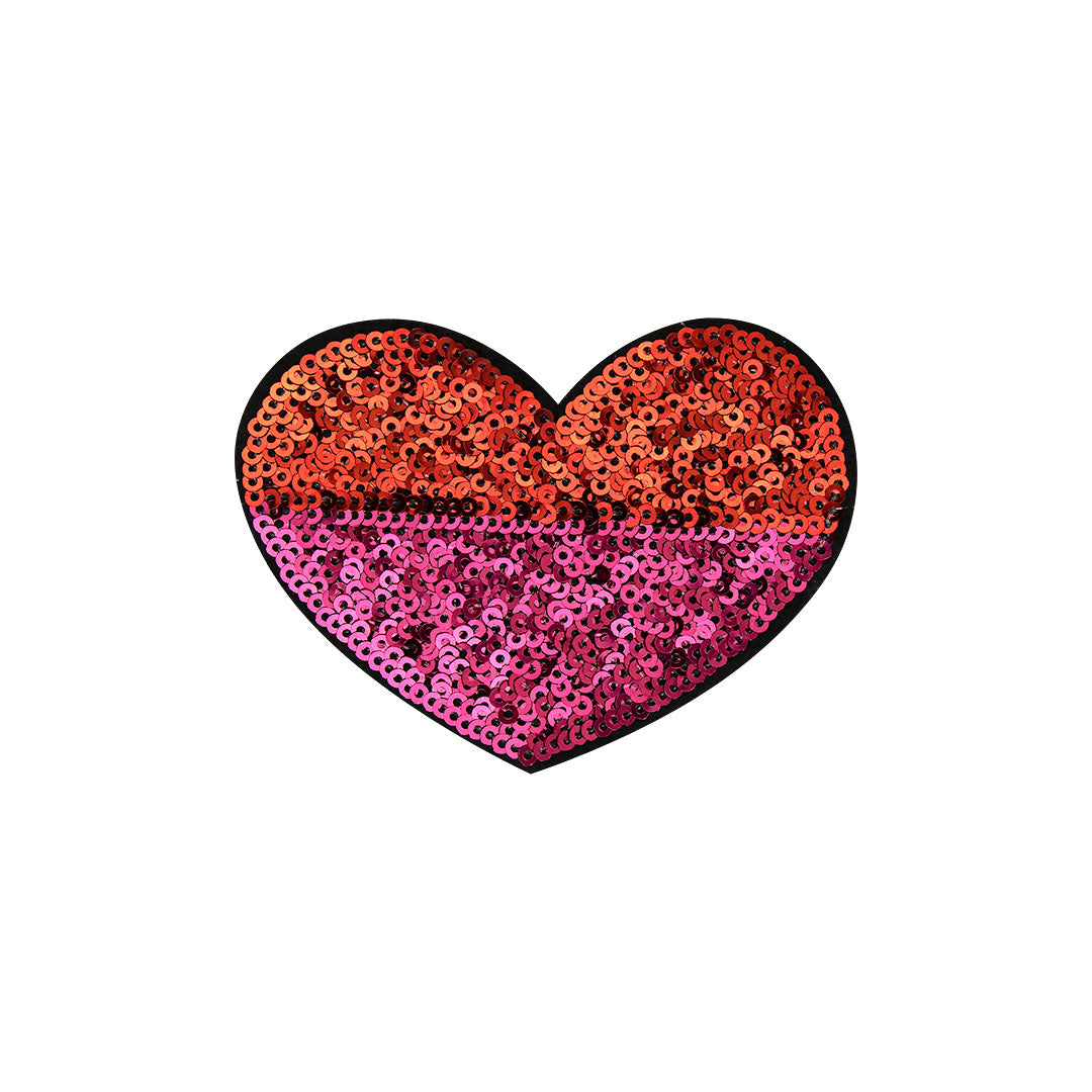 5 Unidades Parche Corazón Rojo Rubí Lentejuelas BY DELUXE Chile