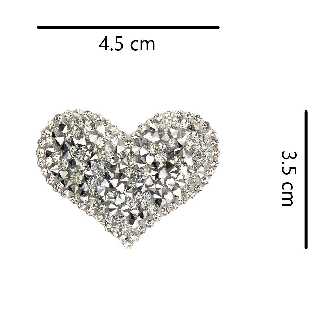 5 Unidades Decoración Corazón Plateado Brillantes BY DELUXE Chile