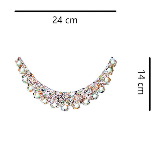 Collar Lentejuelas Doradas Perlas Redondo BY DELUXE Chile