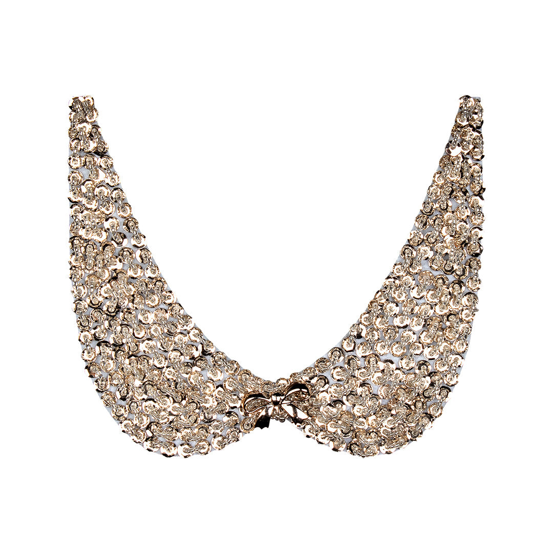Cuello Lentejuelas Doradas Moño BY DELUXE Chile