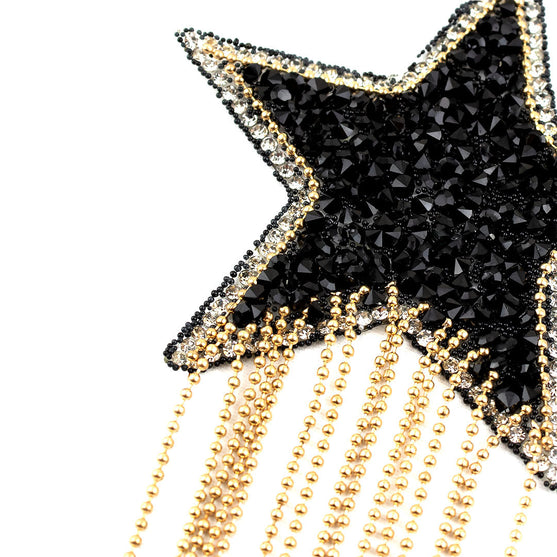 Decoración Estrella Negra Brillantes Cadenas BY DELUXE Chile