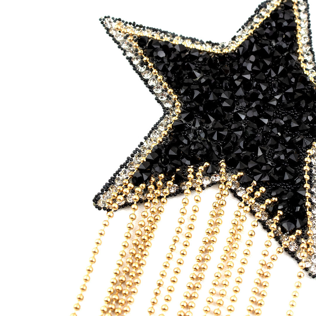 Decoración Estrella Negra Brillantes Cadenas BY DELUXE Chile