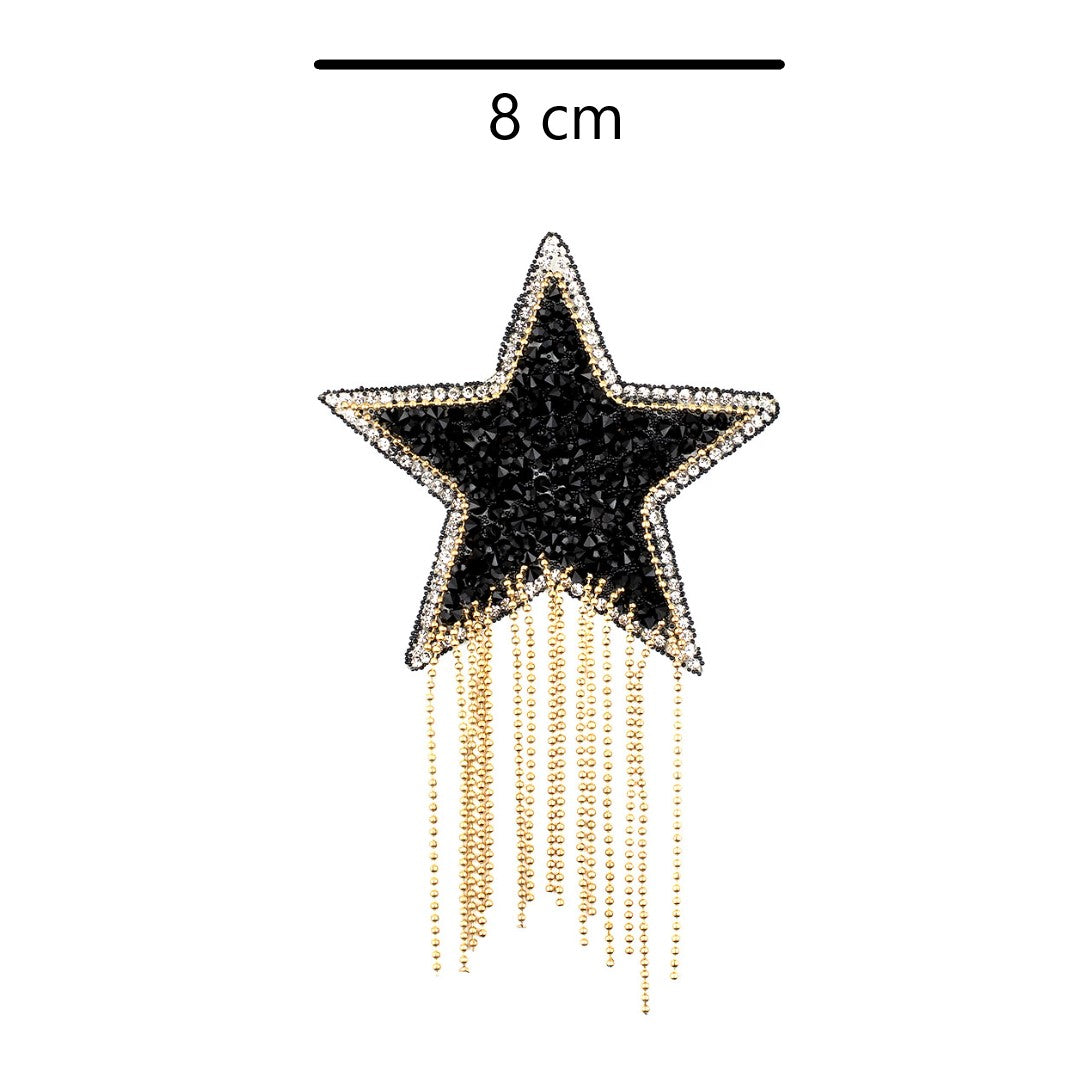 Decoración Estrella Negra Brillantes Cadenas BY DELUXE Chile