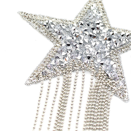 Decoración Estrella Plateada Brillantes Cadenas BY DELUXE Chile