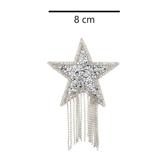 Decoración Estrella Plateada Brillantes Cadenas BY DELUXE Chile