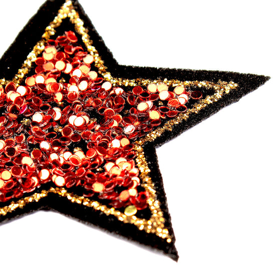10 Unidades Parche Estrella Roja Brillante BY DELUXE Chile