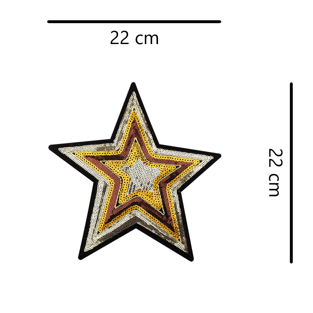 Parche Estrella Grande Dorada Tornasol Lentejuelas BY DELUXE Chile