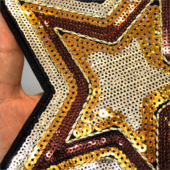 Parche Estrella Grande Dorada Tornasol Lentejuelas BY DELUXE Chile