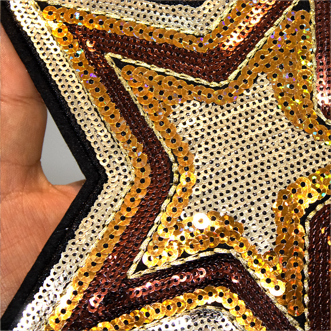 Parche Estrella Grande Dorada Tornasol Lentejuelas BY DELUXE Chile