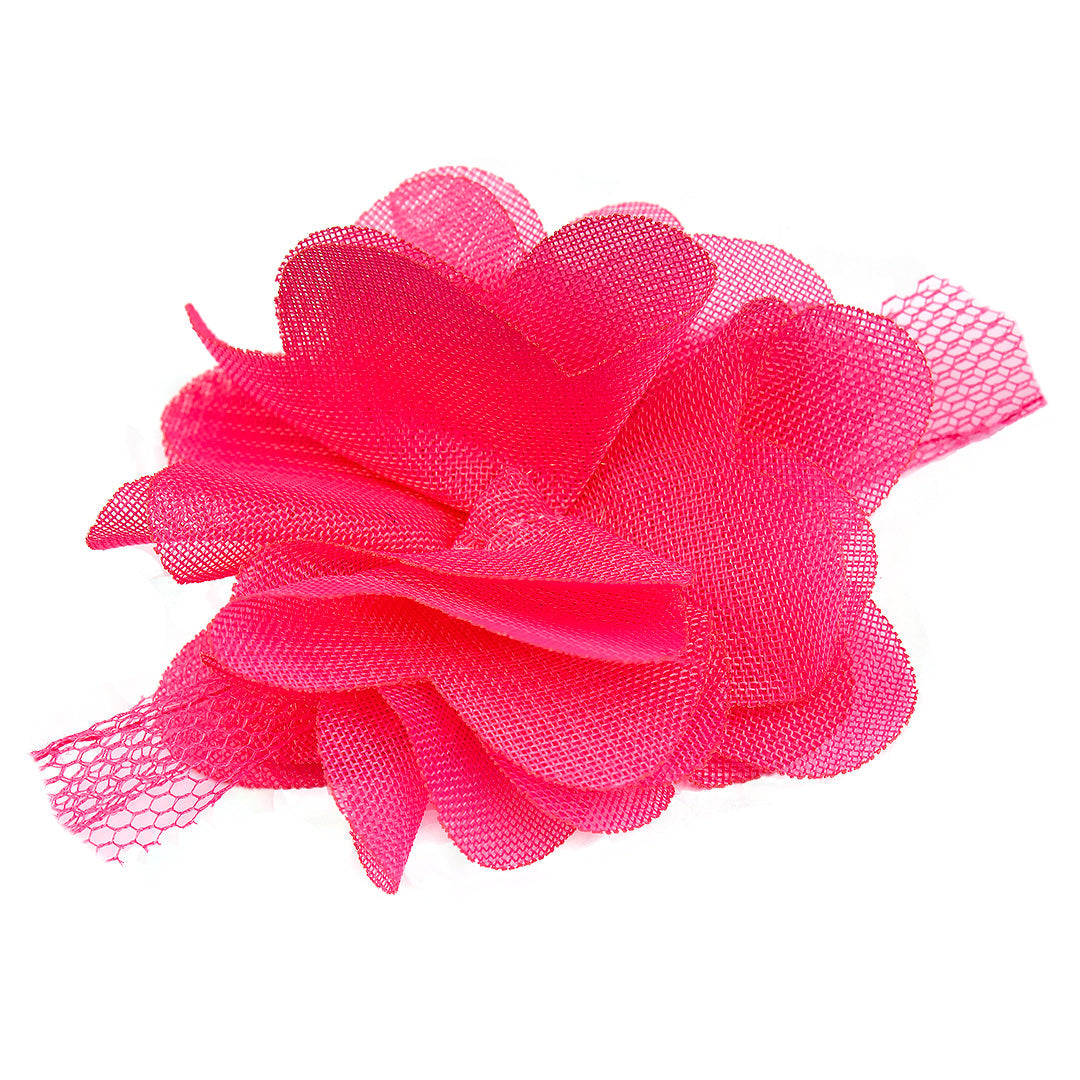 10 Unidades de Flores 3D Fucsia Tela BY DELUXE Chile