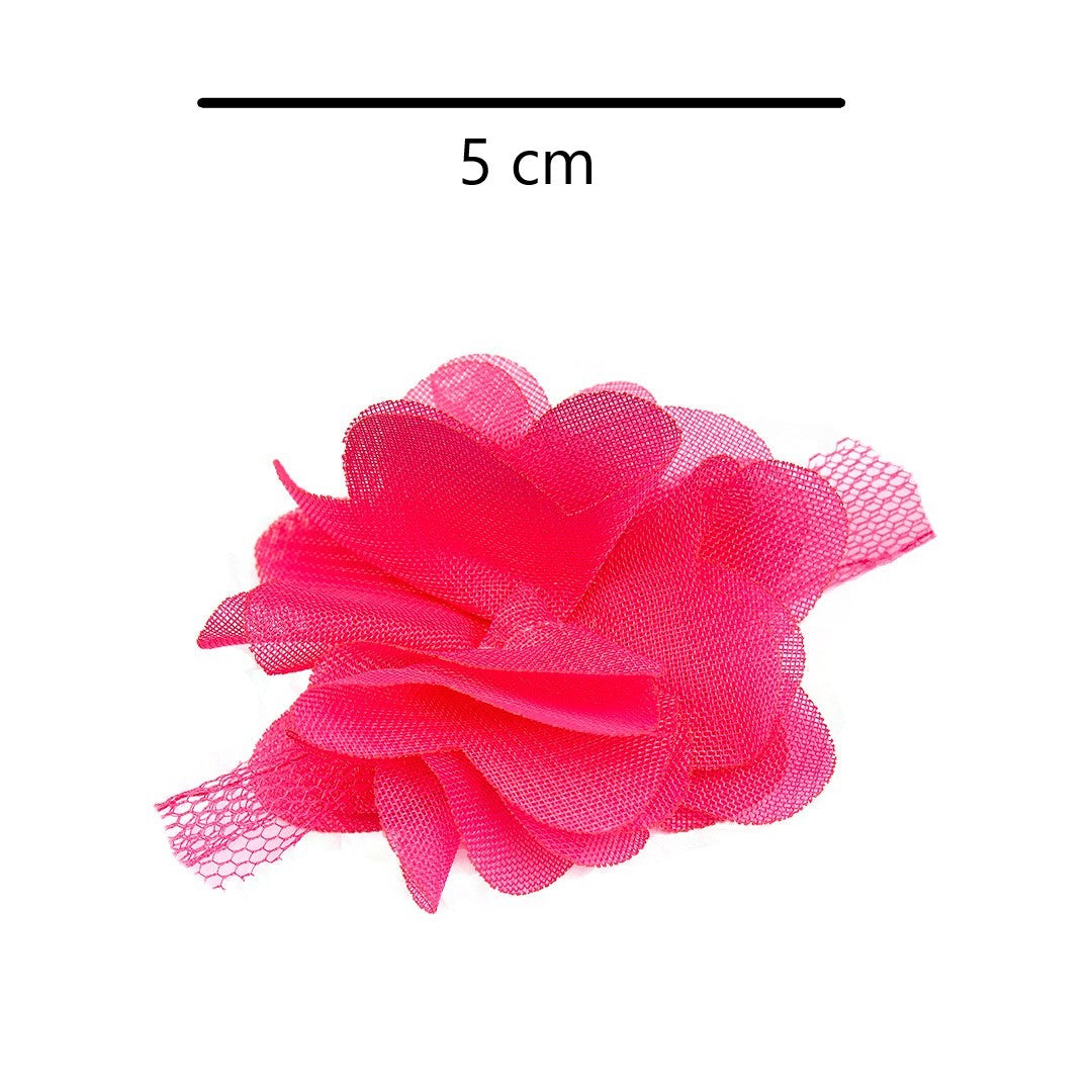 10 Unidades de Flores 3D Fucsia Tela BY DELUXE Chile