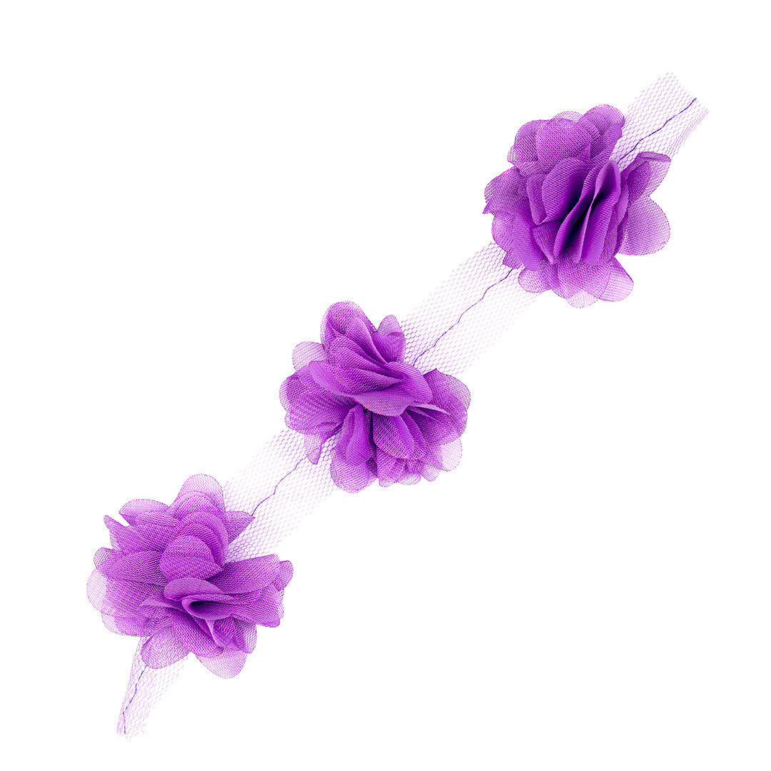 10 Unidades de Flores 3D Moradas Tela BY DELUXE Chile
