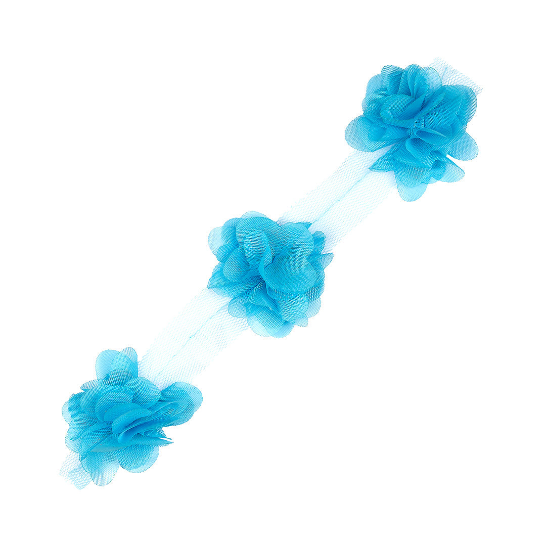 10 Unidades de Flores 3D Turquesa Tela BY DELUXE Chile