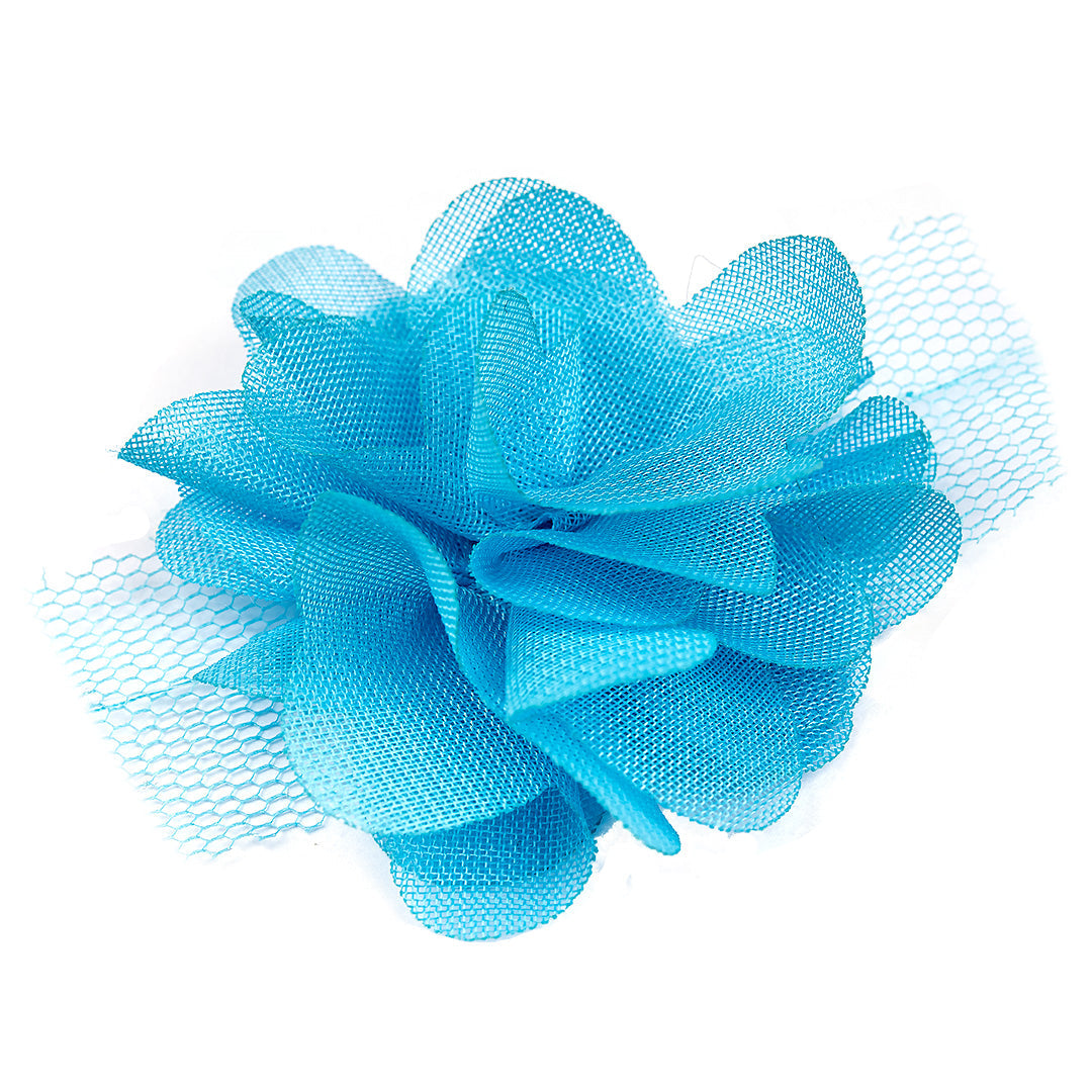 10 Unidades de Flores 3D Turquesa Tela BY DELUXE Chile