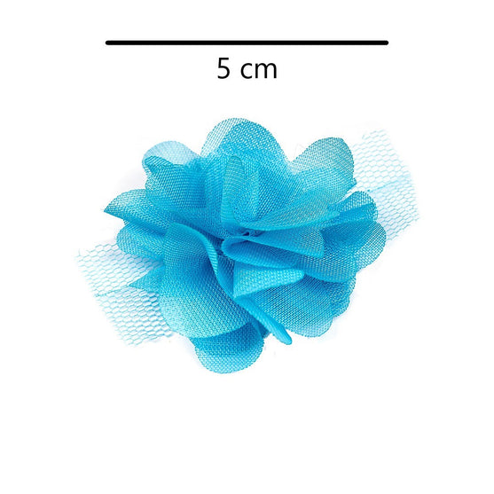 10 Unidades de Flores 3D Turquesa Tela BY DELUXE Chile