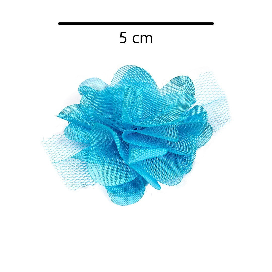 10 Unidades de Flores 3D Turquesa Tela BY DELUXE Chile