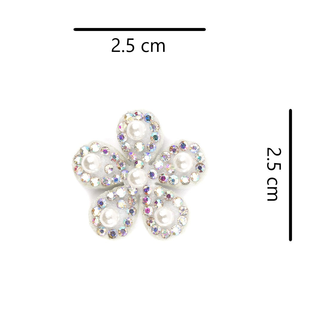 5 Unidades Decoración Flor Grande Perlas Cristales BY DELUXE Chile
