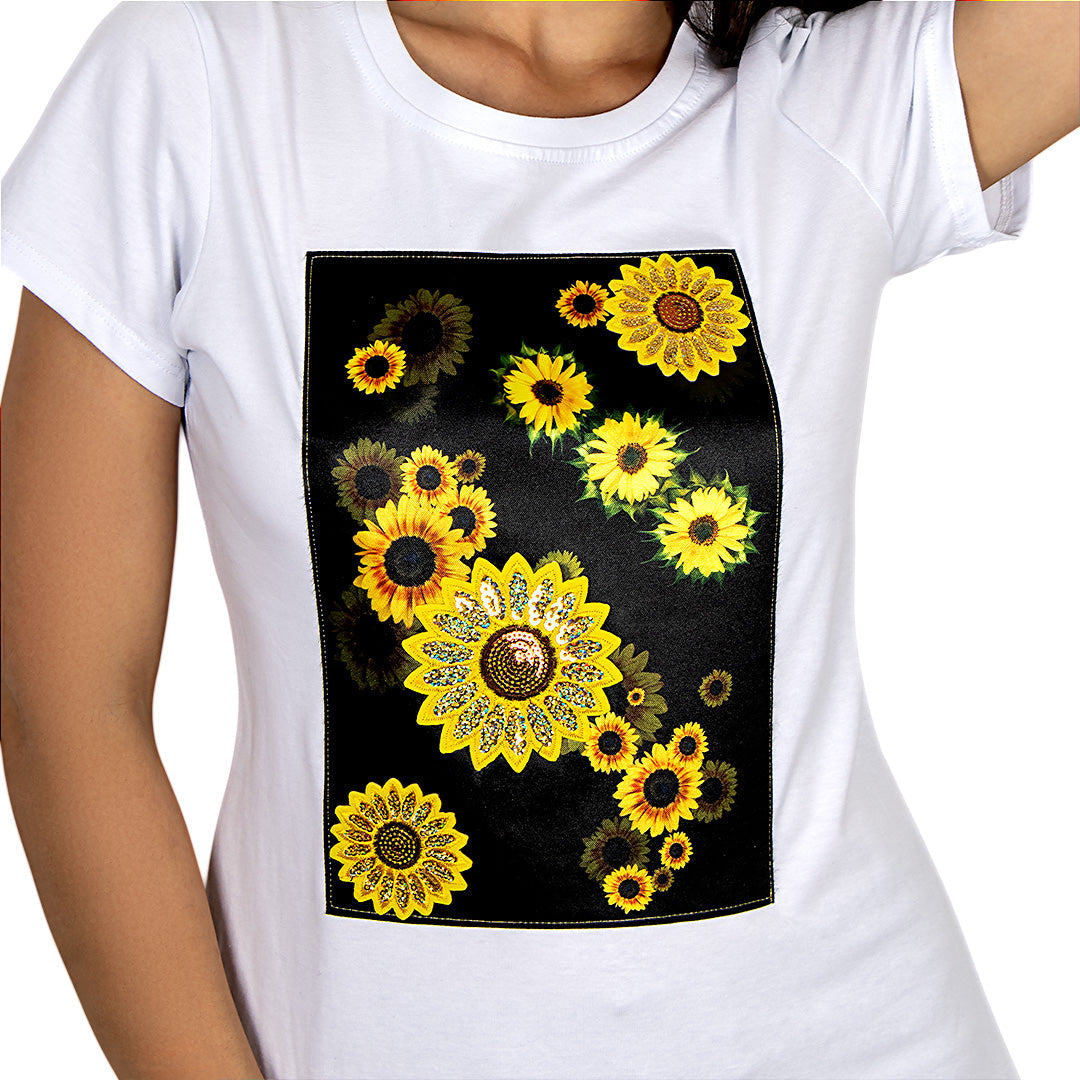 Aplique Girasoles Lentejuelas BY DELUXE Chile