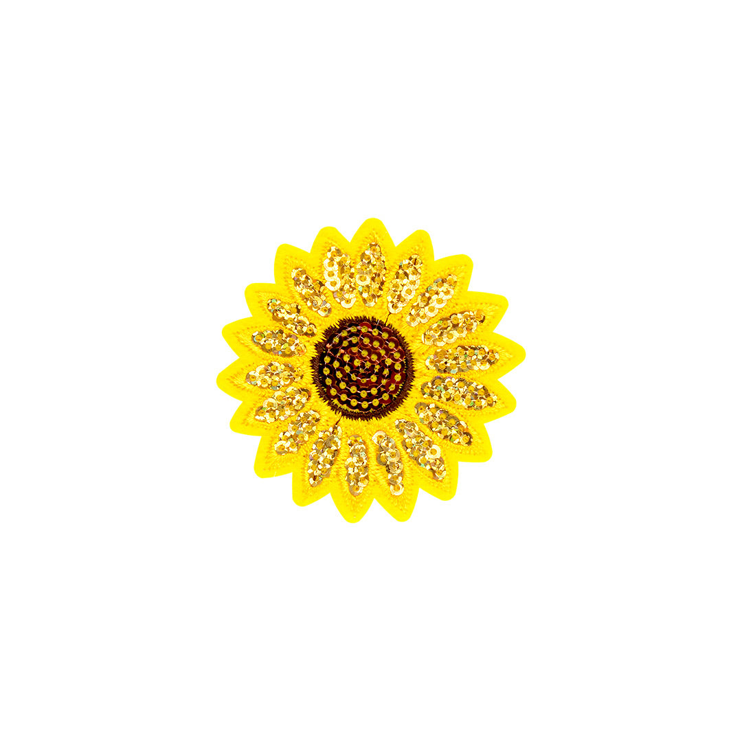 5 Unidades Parche Girasol Pequeño Lentejuelas BY DELUXE Chile