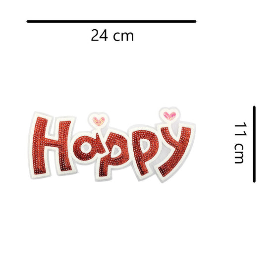 Parche Happy Rojo Lentejuelas BY DELUXE Chile