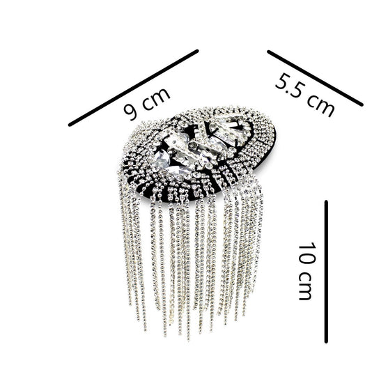 Charretera Piedras Brillantes Cadenas Plateada BY DELUXE Chile