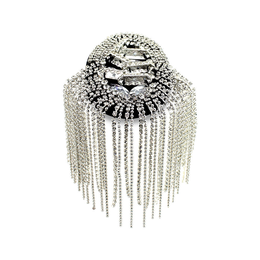 Charretera Piedras Brillantes Cadenas Plateada BY DELUXE Chile