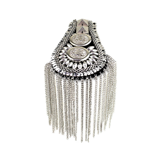 Charretera Escudos Cadenas Plateada BY DELUXE Chile