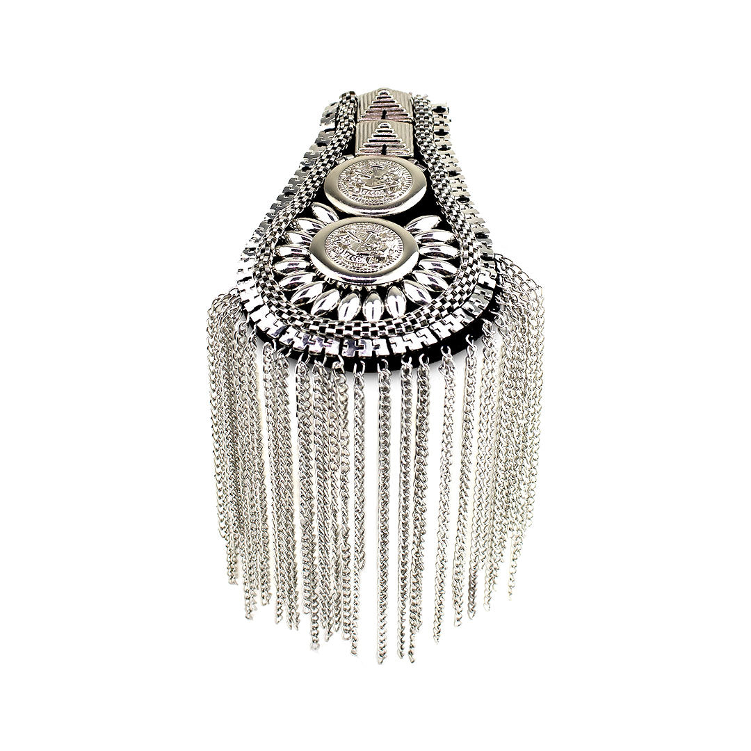 Charretera Escudos Cadenas Plateada BY DELUXE Chile