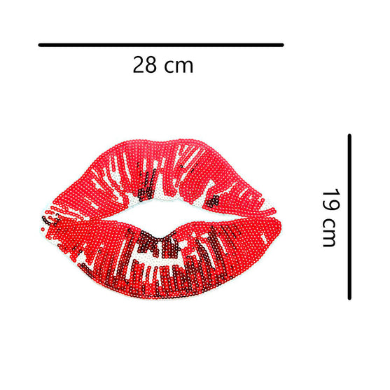 Parche Labios Rojos Lentejuelas BY DELUXE Chile