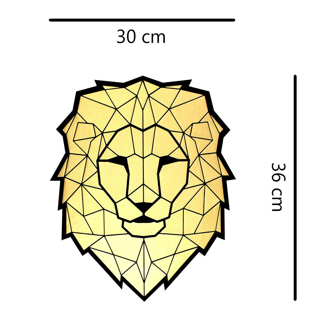 Parche León Geométrico Dorado Brillante 3D BY DELUXE Chile
