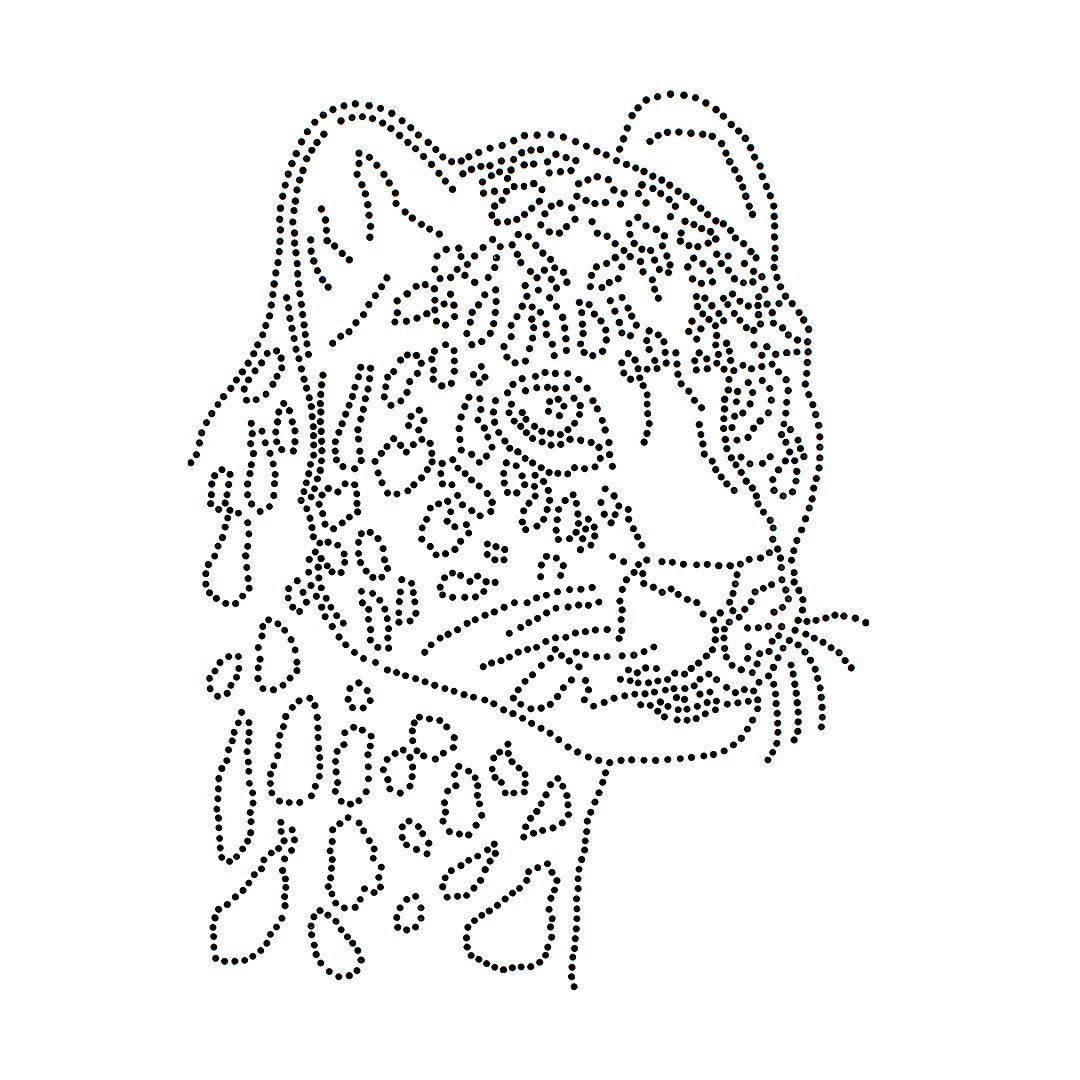 Aplique Leopardo Negro Strass BY DELUXE Chile