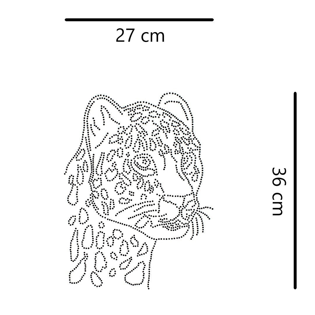 Aplique Leopardo Negro Strass BY DELUXE Chile