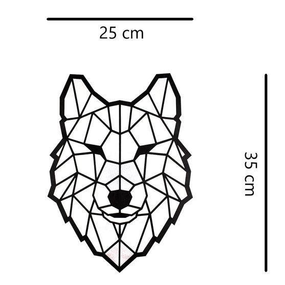 Parche Lobo Geométrico Plateado Brillante 3D BY DELUXE Chile