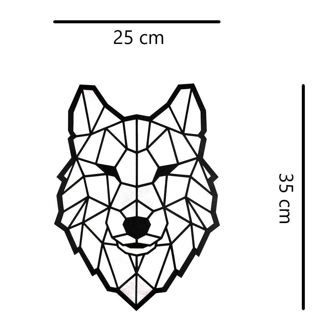 Parche Lobo Geométrico Plateado Brillante 3D BY DELUXE Chile