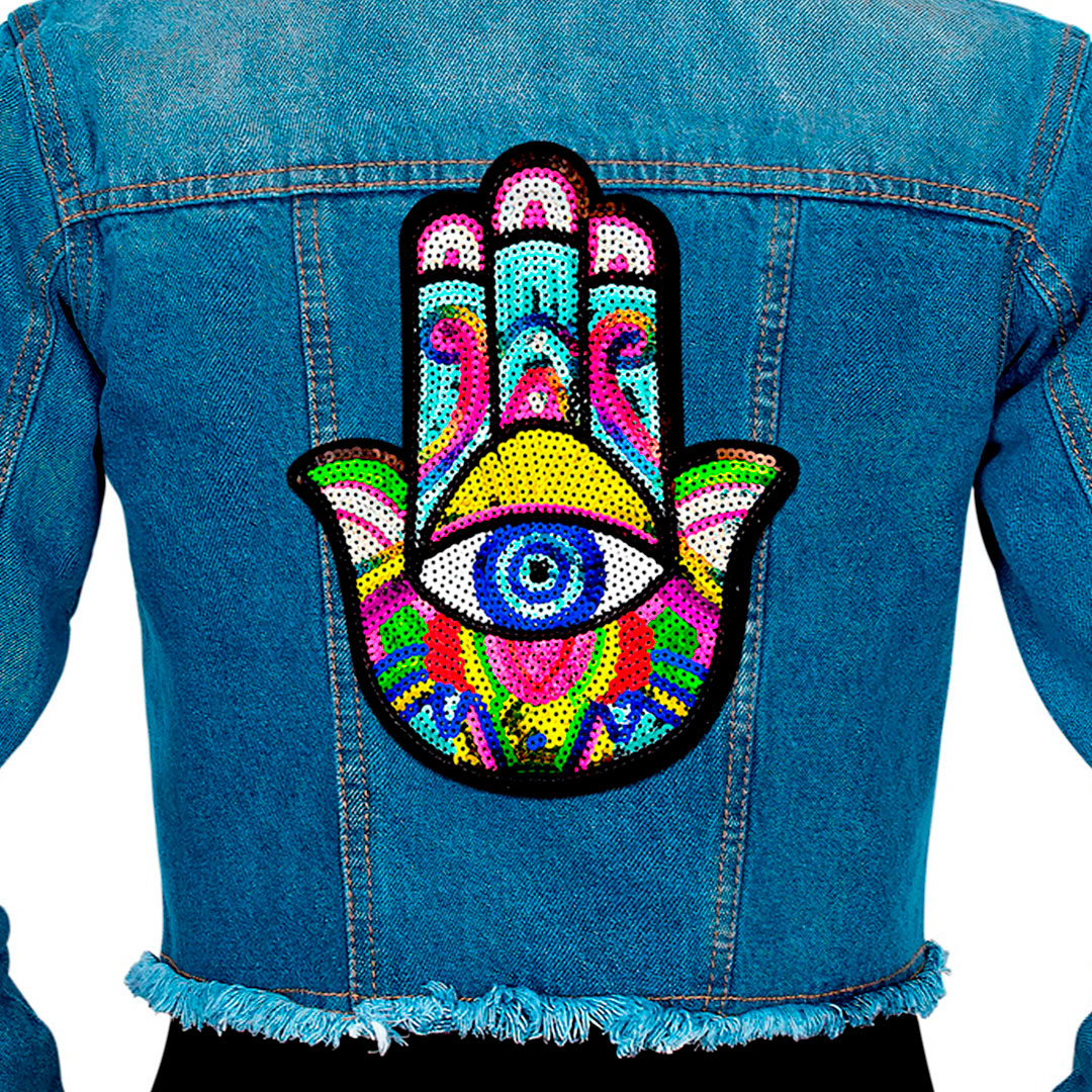 Parche Mano de Fátima Multicolor Lentejuelas BY DELUXE Chile