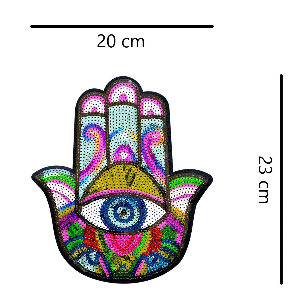 Parche Mano de Fátima Multicolor Lentejuelas BY DELUXE Chile