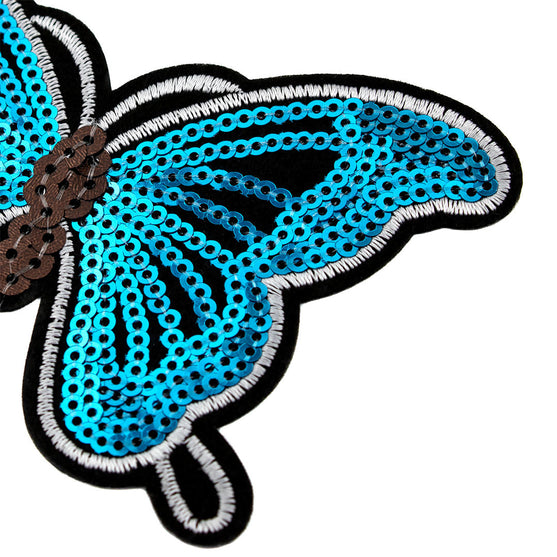5 Unidades Parche Mariposa Celeste Lentejuelas BY DELUXE Chile