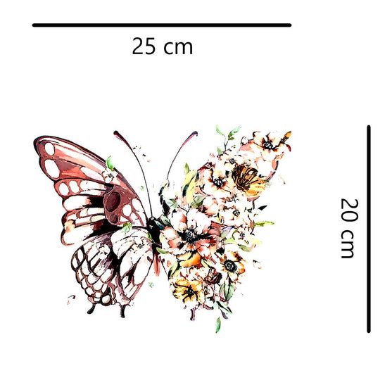 Aplique en Vinilo Mariposa Flores BY DELUXE Chile