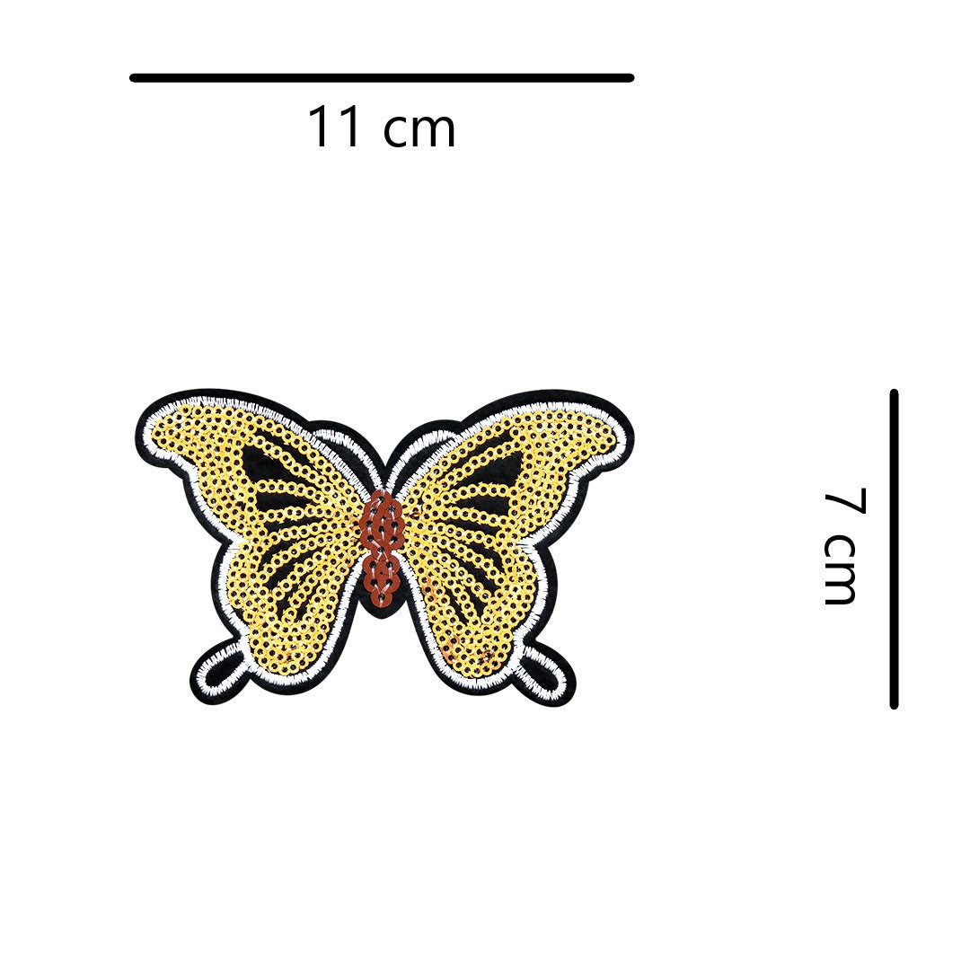 5 Unidades Parche Mariposa Dorada Lentejuelas BY DELUXE Chile