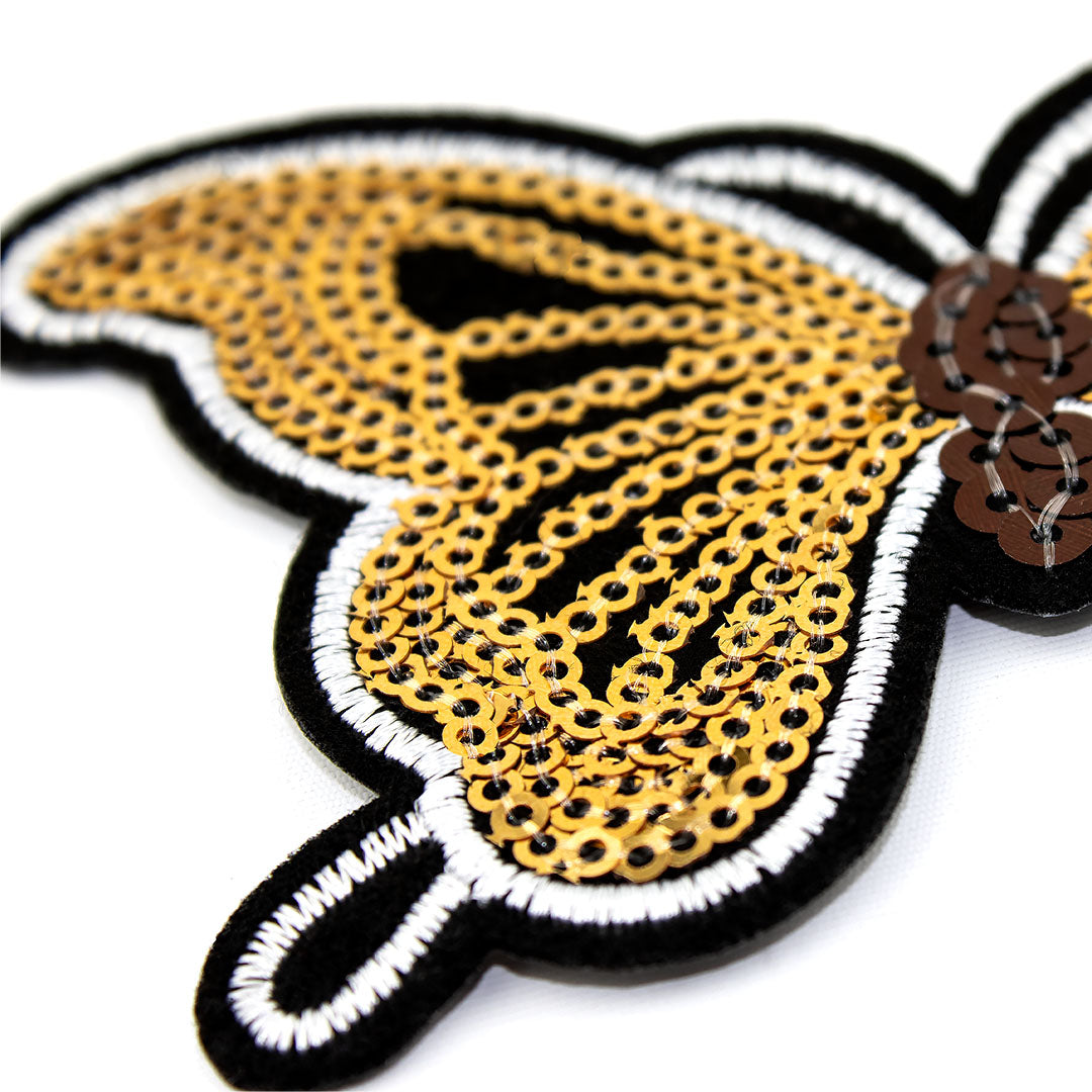 5 Unidades Parche Mariposa Dorada Lentejuelas BY DELUXE Chile