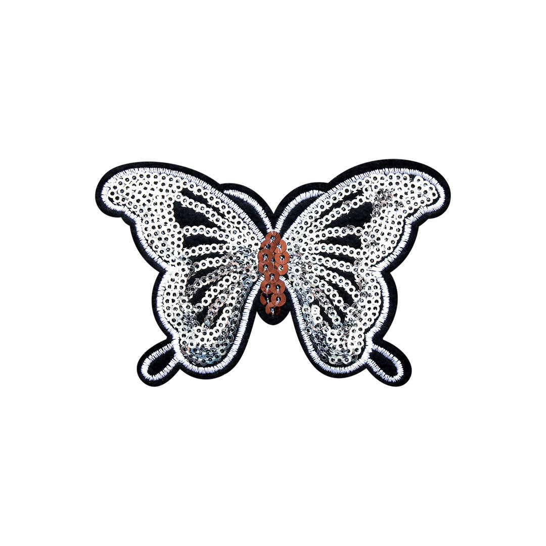 5 Unidades Parche Mariposa Plateada Lentejuelas BY DELUXE Chile