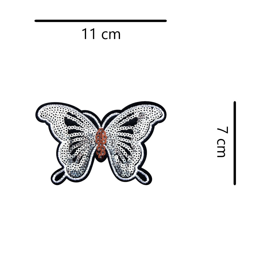 5 Unidades Parche Mariposa Plateada Lentejuelas BY DELUXE Chile