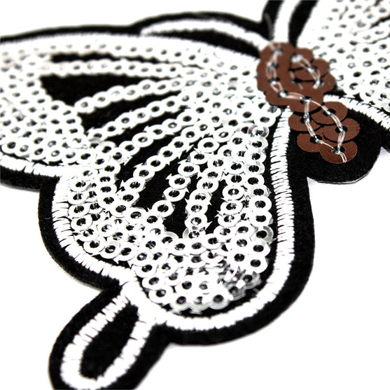5 Unidades Parche Mariposa Plateada Lentejuelas BY DELUXE Chile