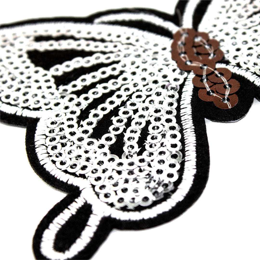 5 Unidades Parche Mariposa Plateada Lentejuelas BY DELUXE Chile
