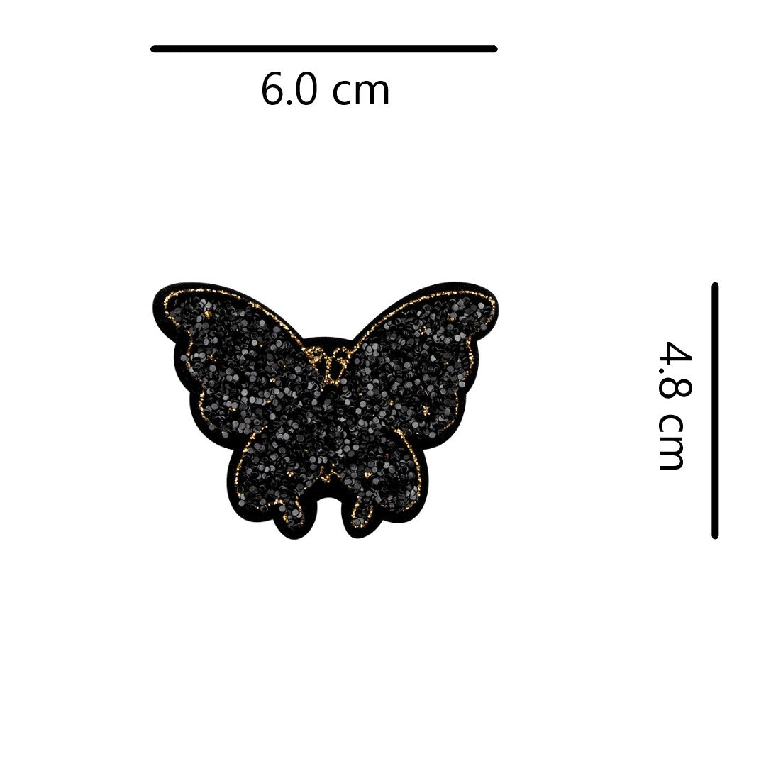 5 Unidades Parche Mariposa Negra Brillante BY DELUXE Chile